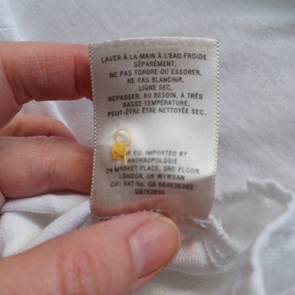 Maeve Anthropologie White Linen Top Boat Neck Balloon Sleeve Women Sz 4 Peasant - Picture 7 of 14